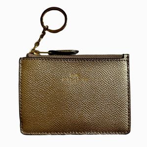 Authentic Coach key ring card case (Gold)